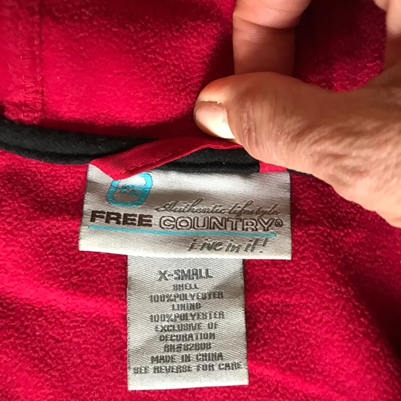 Free Country Red Hooded Hard Shell Jacket Size XS - Picture 11 of 12